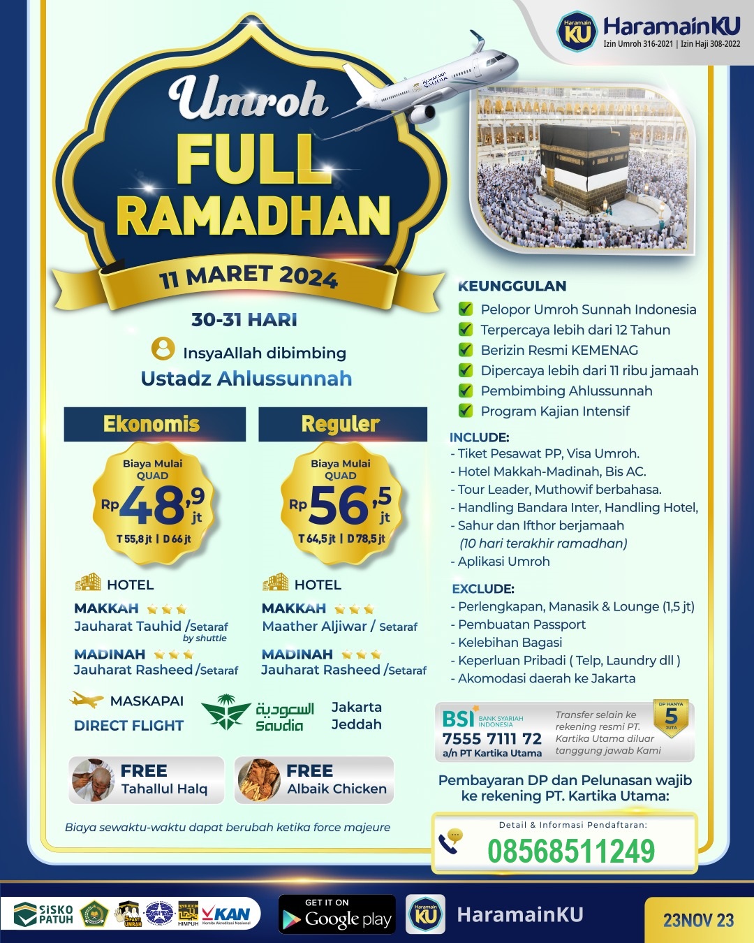 Umroh Full Ramadhan 2024 Start Jakarta (30-31D)